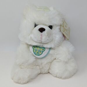 Vintage Walmart Teddy Bear White Baby Bib Loveable Huggable Friend
